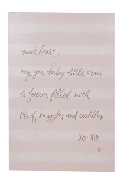 Hand-Written Letter Canvas Striped Wall Decor