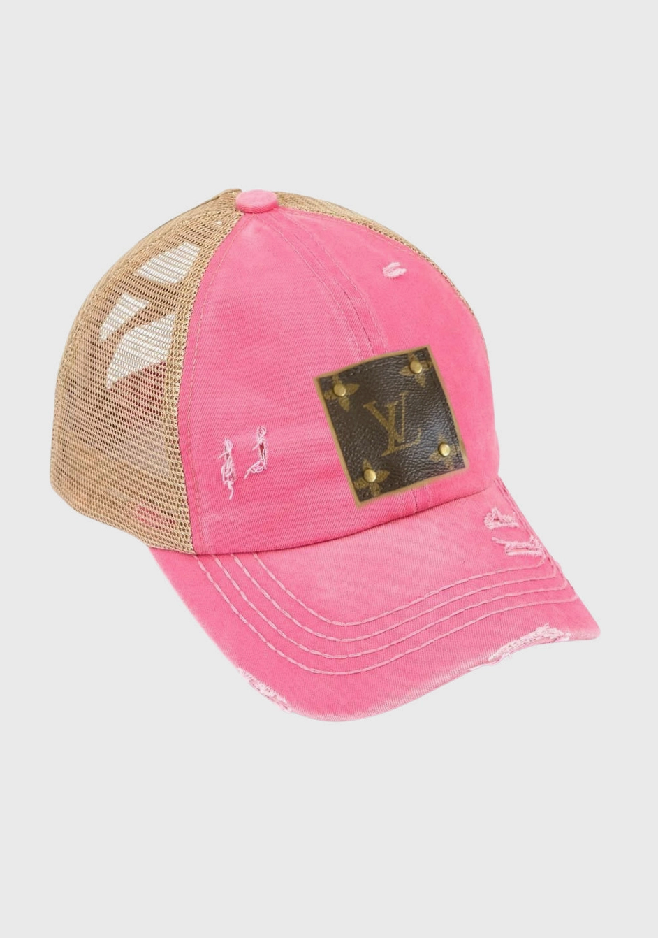 Lv Up-Cycled Distressed Trucker Cap