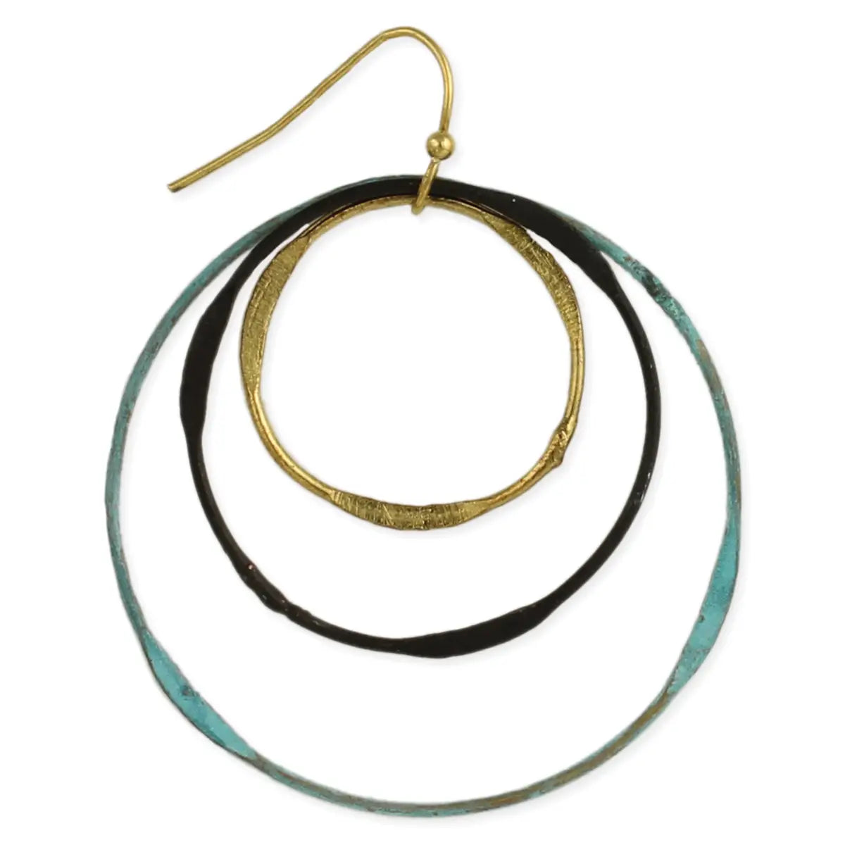 Vintage Patina Circles Round Earrings