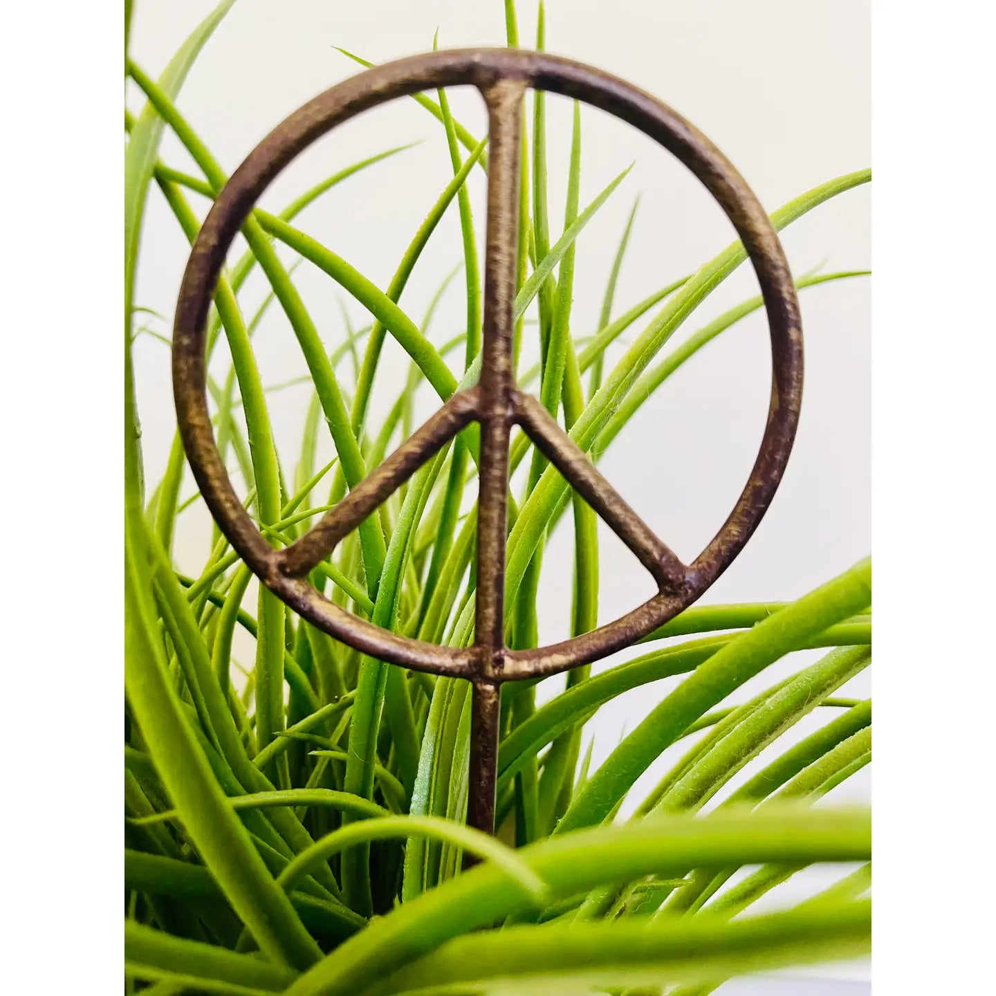 Metal Rustic Peace Sign Plant Stake