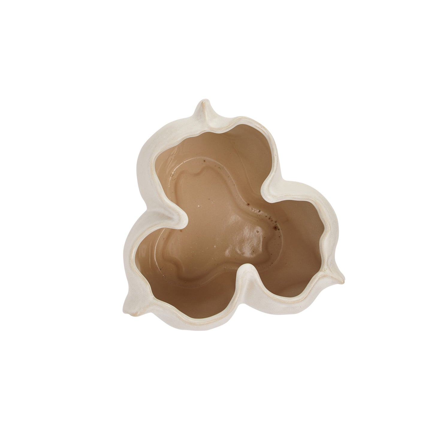 Cream Stoneware Organic Shaped Planter