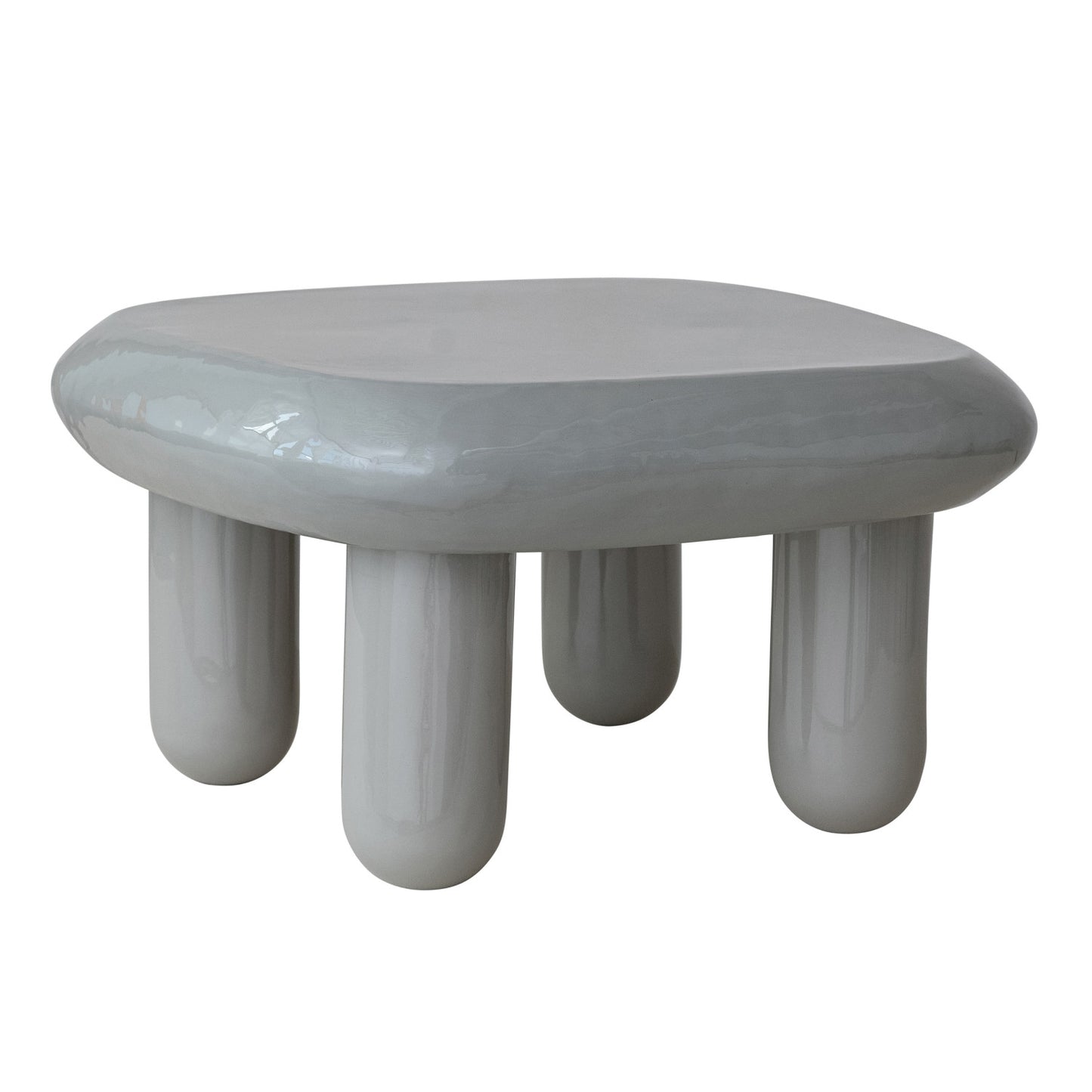 Grey Enameled Metal Table