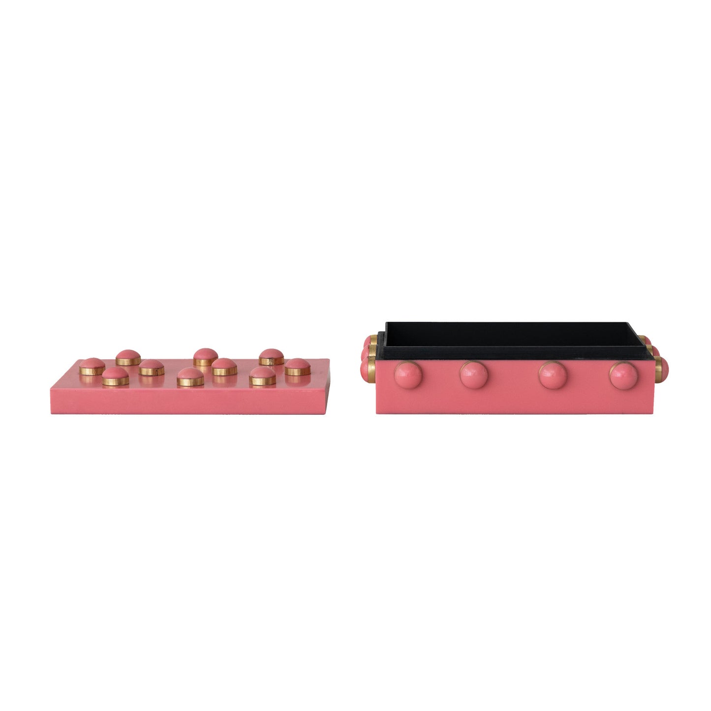 Pink Resin & Brass Studded Box