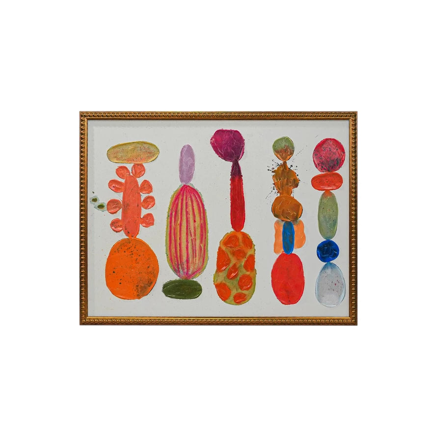 Abstract Design Hand-Painted Moulded Wall Decor