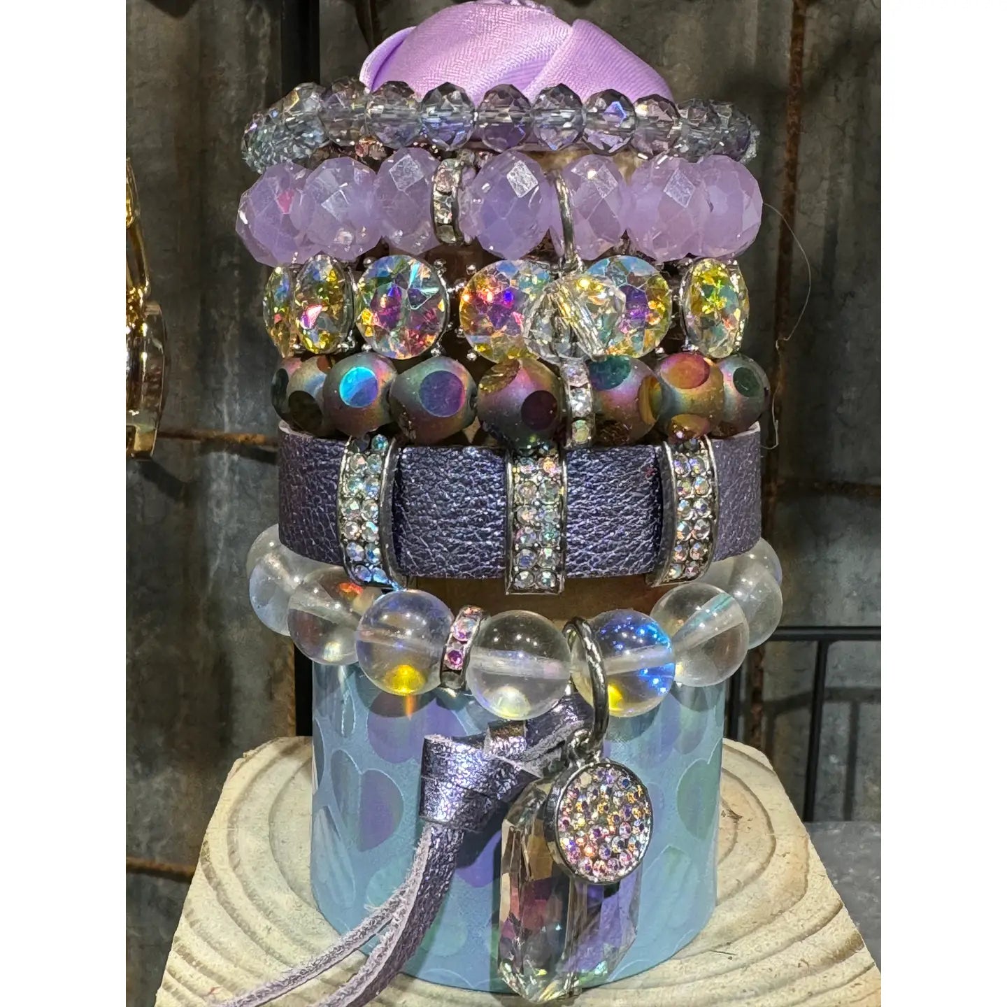 Blue Heart Bracelet Tower Stack