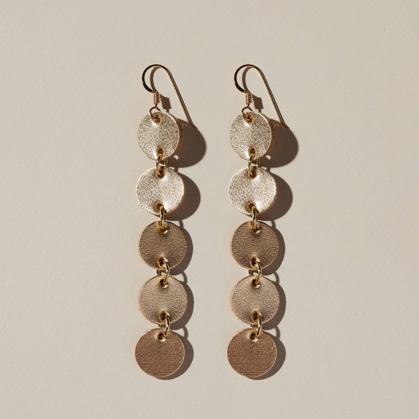 Gold Satin Sylvie Leather Dangle Earrings