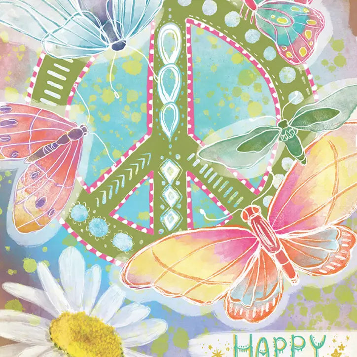 Peace Birthday Greeting Card