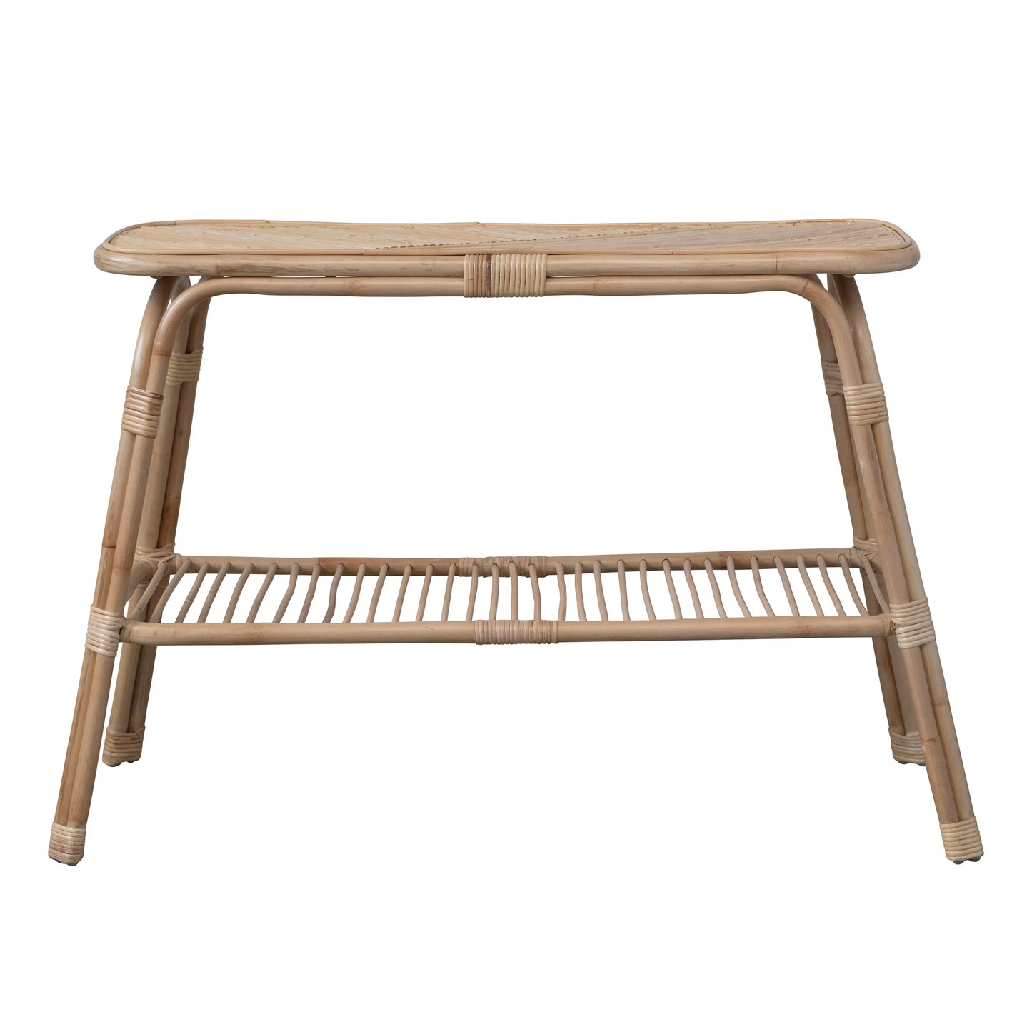 Hand-Woven Rattan Console Table