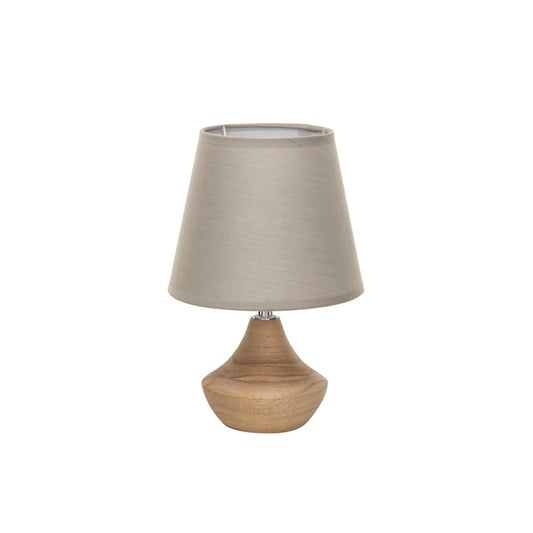 Eucalyptus Wood Table Lamp With Linen Shade