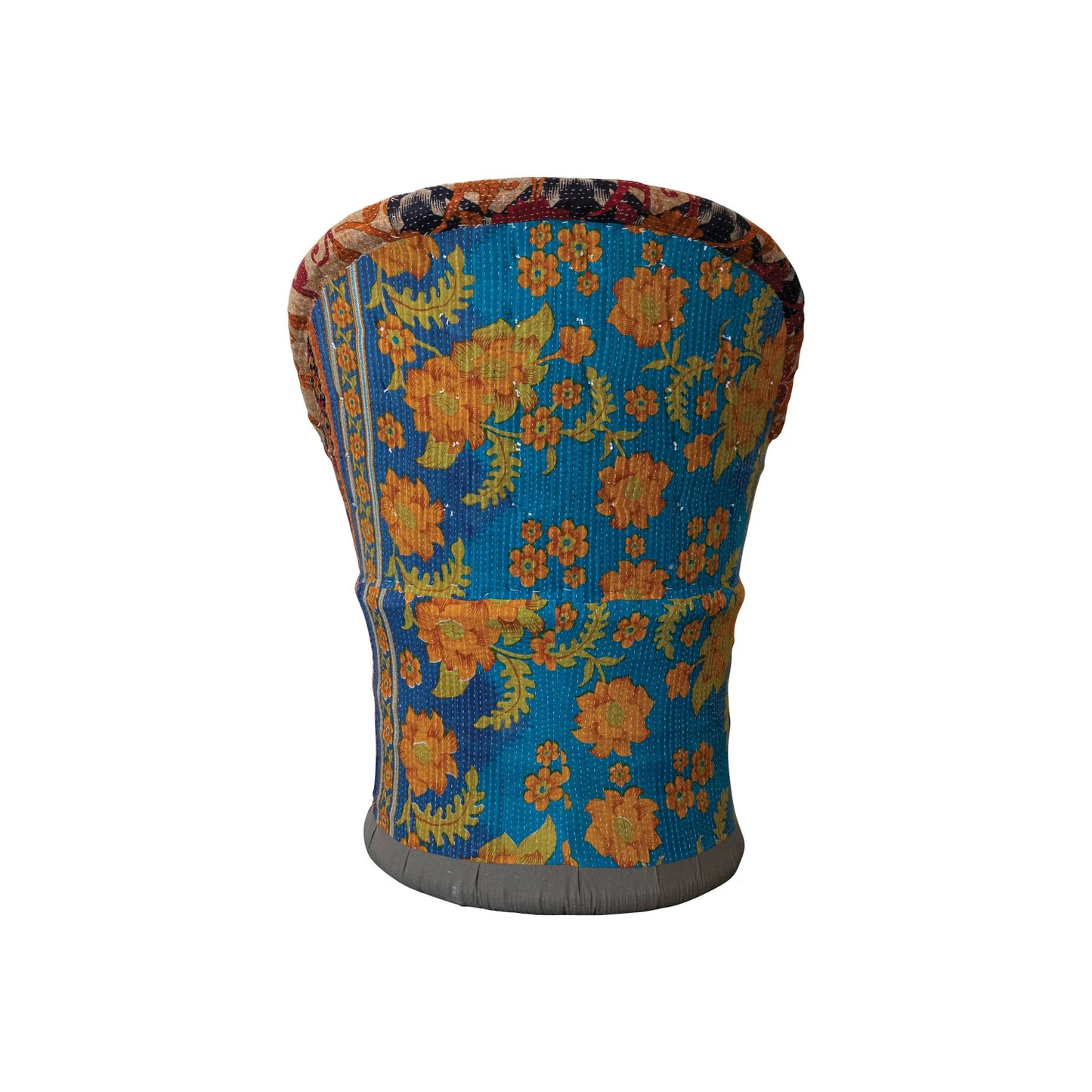 Handmade Vintage Cotton Kantha Upholstered Cane Chair