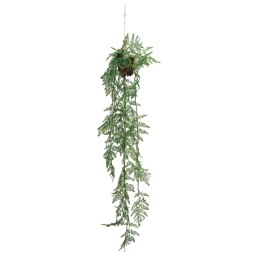 Hanging Faux Fern Kokedama