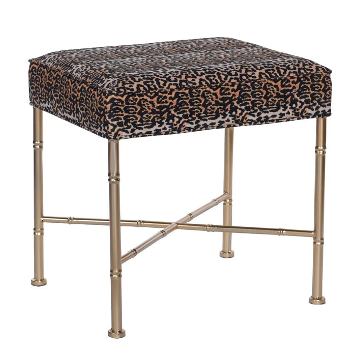 Leopard Ottoman with Metal Legs