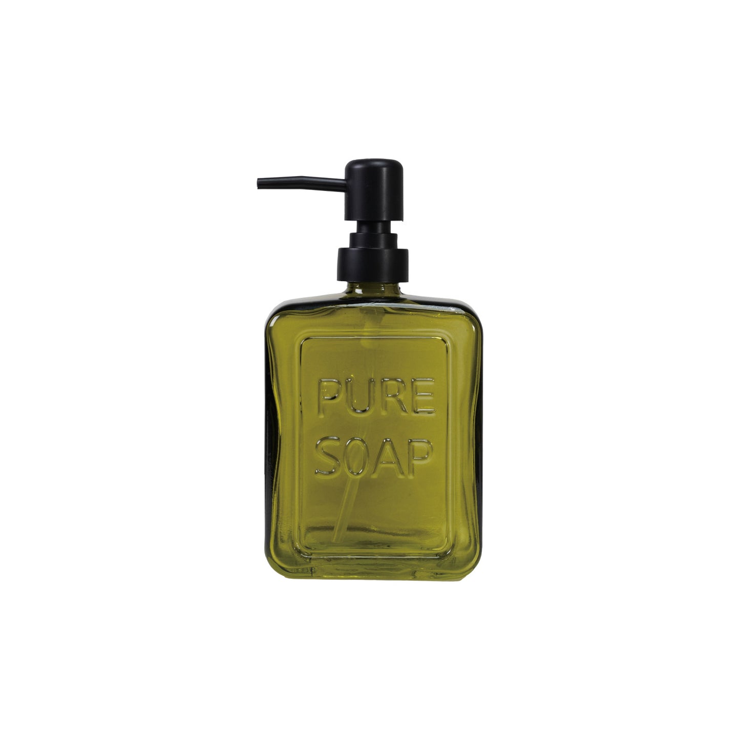 "Pure Soap" Pressed Glass Soap Dispenser w/ Pump