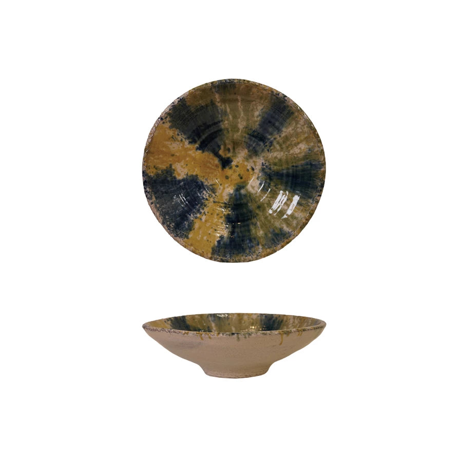 Reactive Glaze Decorative Terra-Cotta Bowl