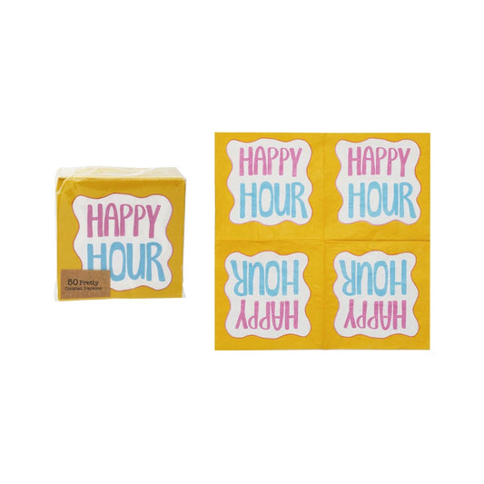 "Happy Hour" Paper Cocktail Napkins