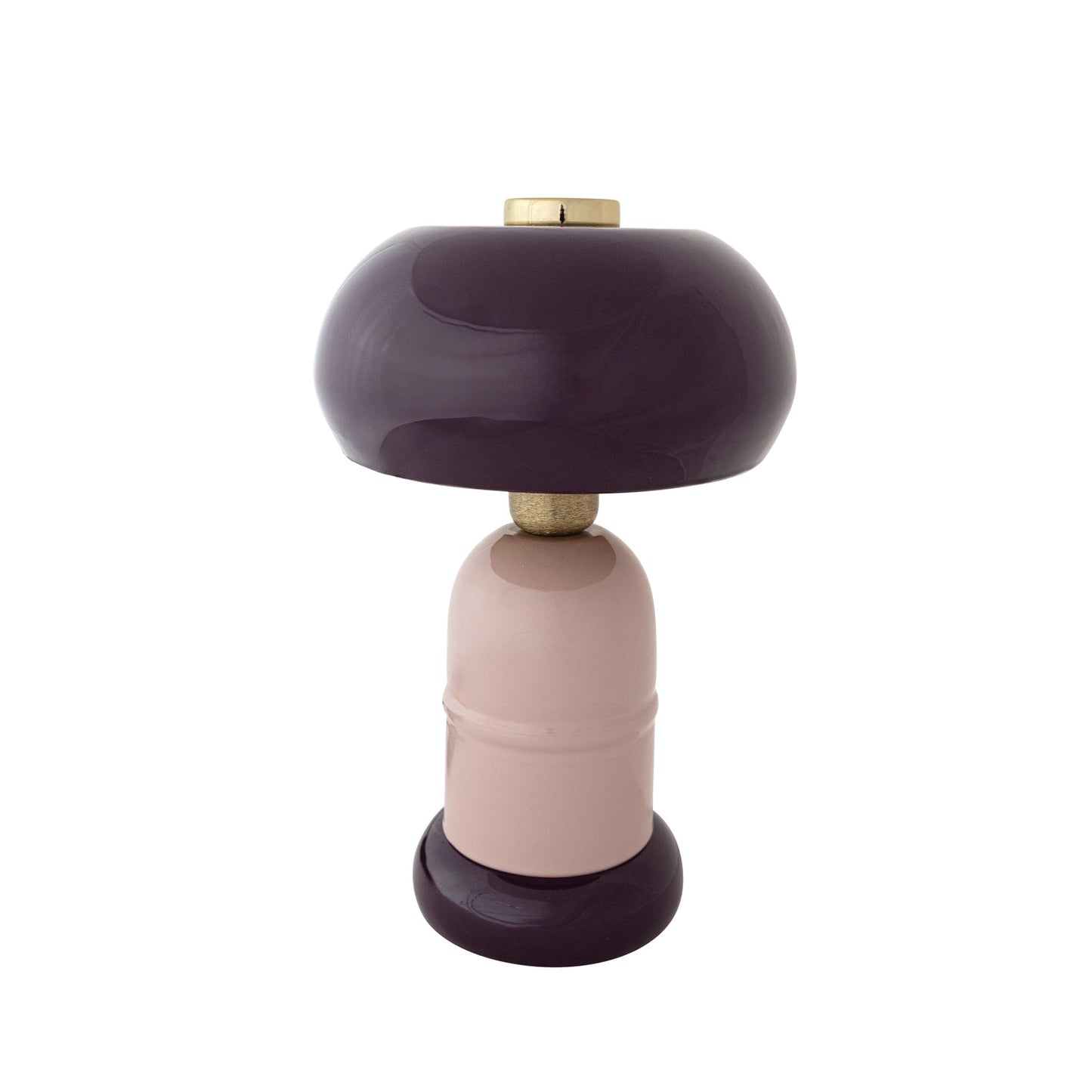 Purple & Lavender Enameled Metal Table Lamp