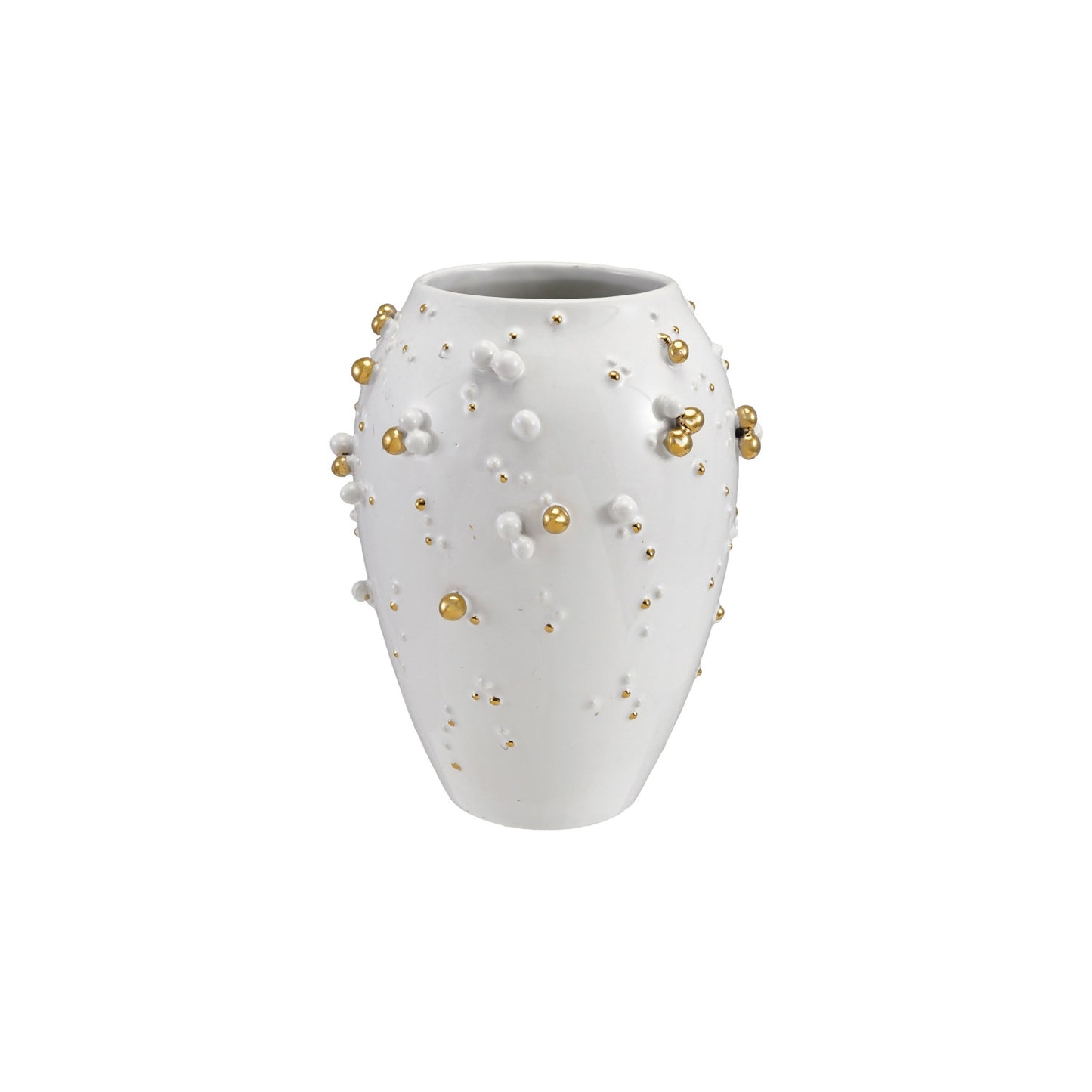 Stoneware Vase with 3D Gold Electroplated Balls
