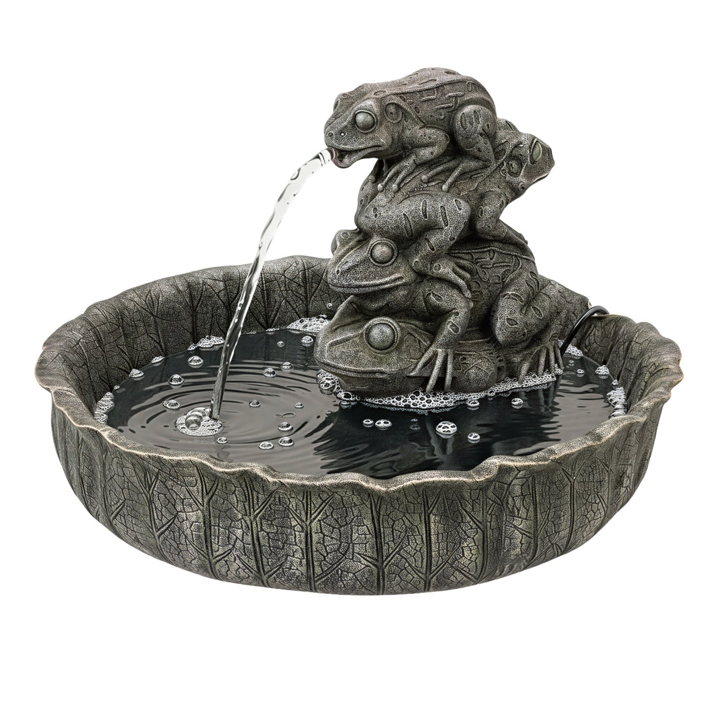 Resin Lotus Leaf Shaped Fountain with Frogs