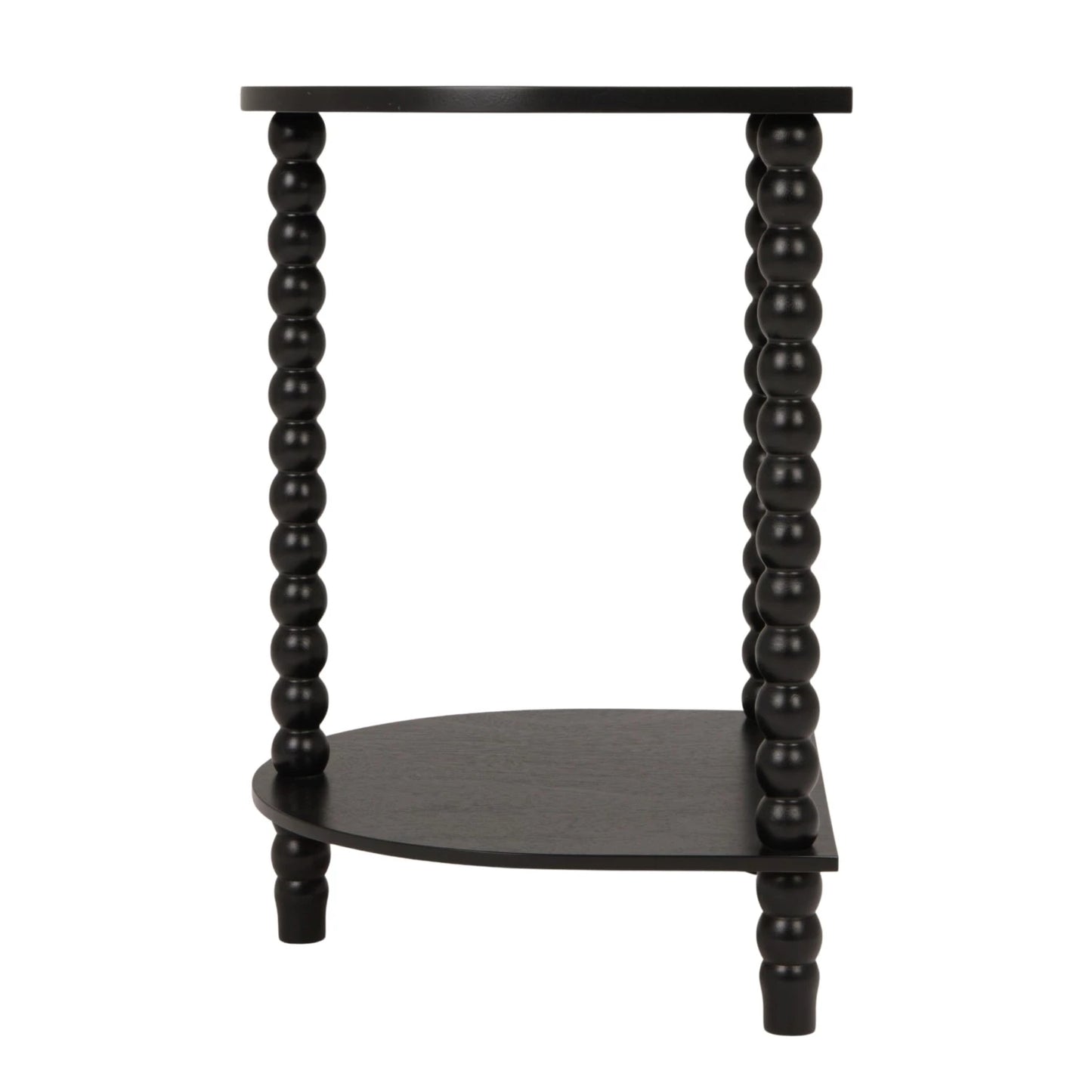 Black Wood Demilune Table w/ Turned Legs