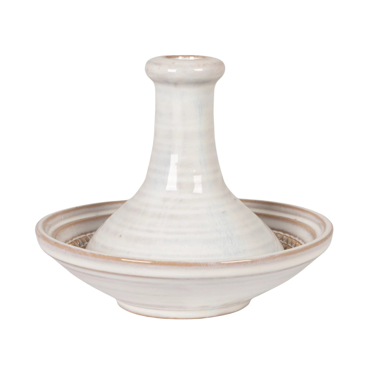 White Round Stoneware Mortar & Pestle