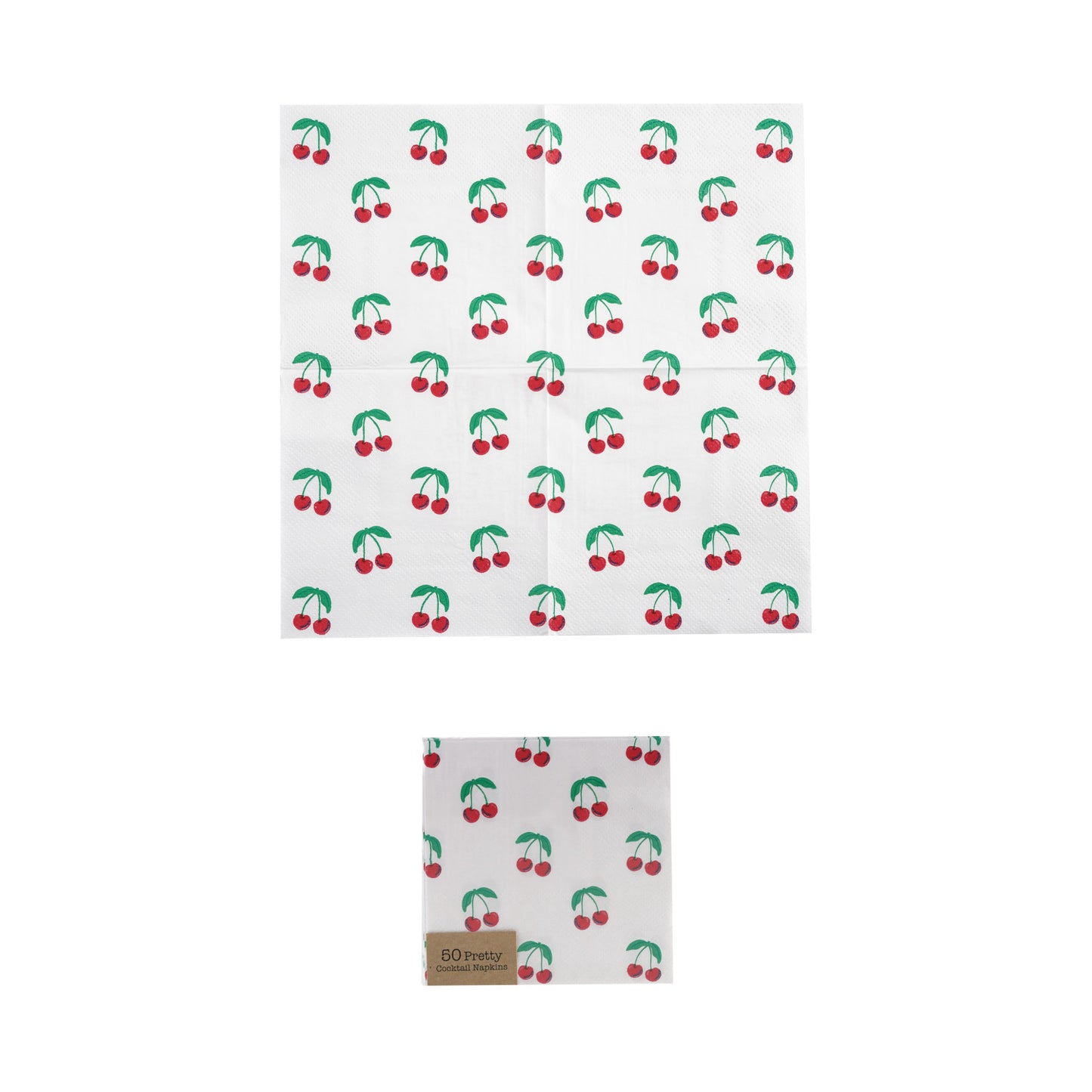 Paper Cocktail Napkins with Cherries