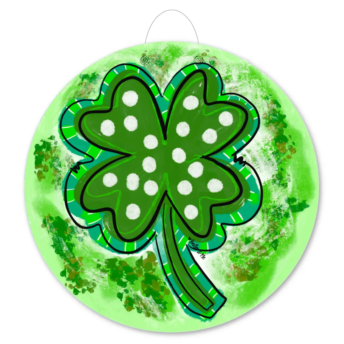 Polka Dot Clover Door Hanger