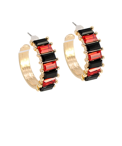 Baguette Glass Hoops