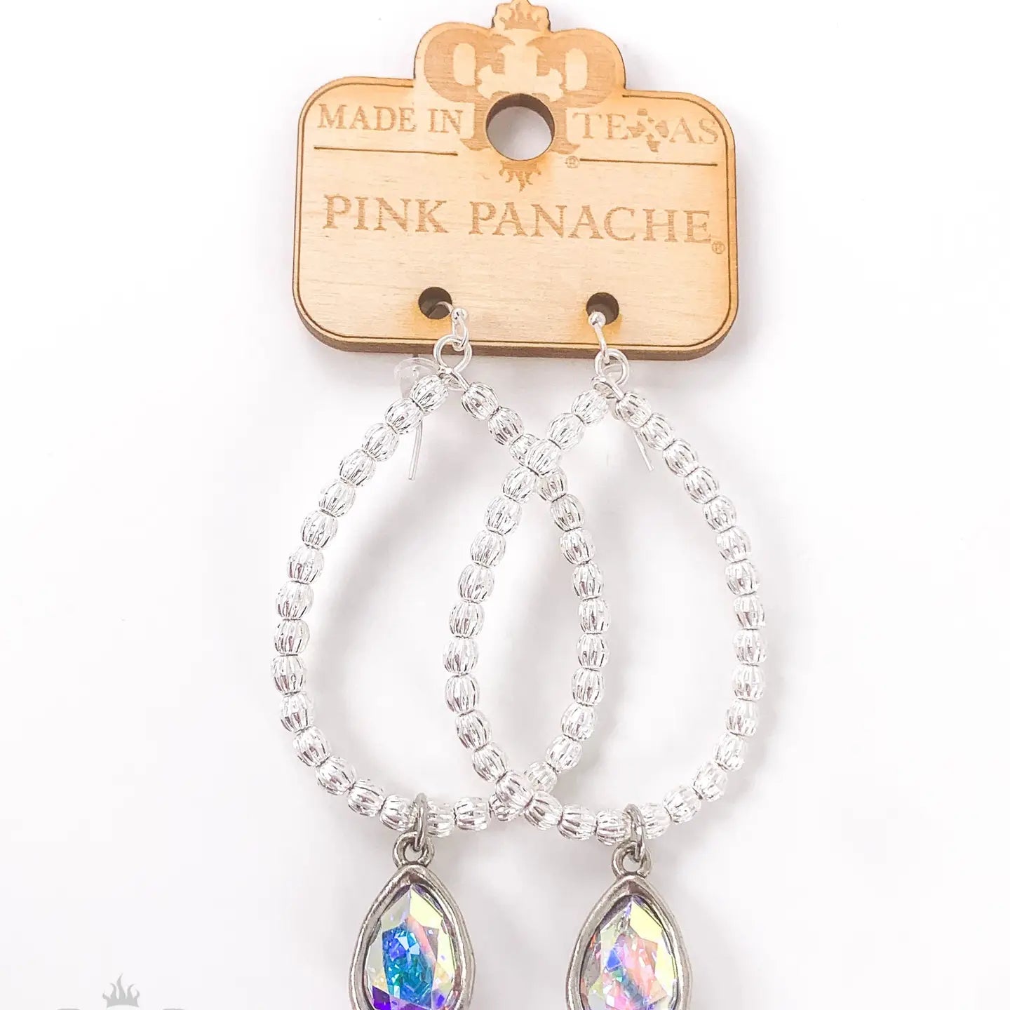 Austrian Crystal Fluted Bead Teardrop Earrings