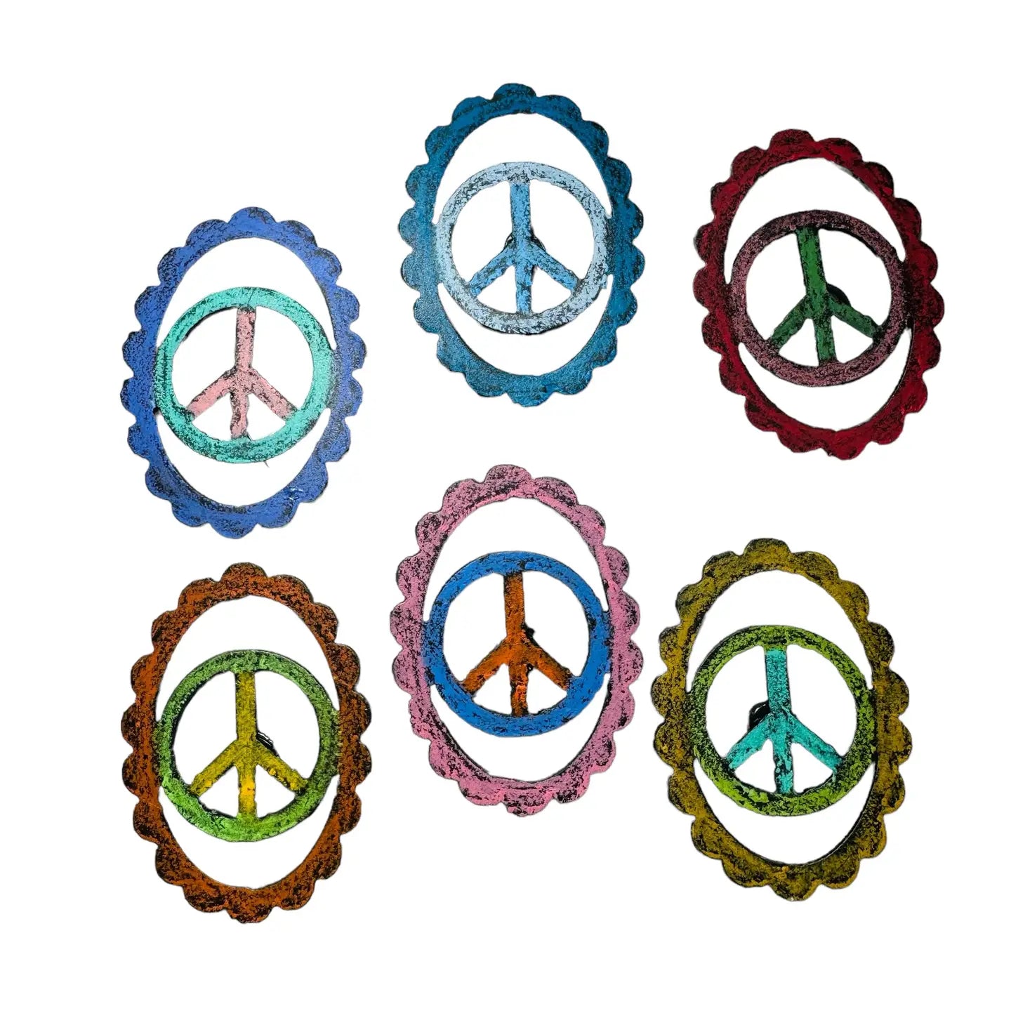 Oval Peace Sign Magnet