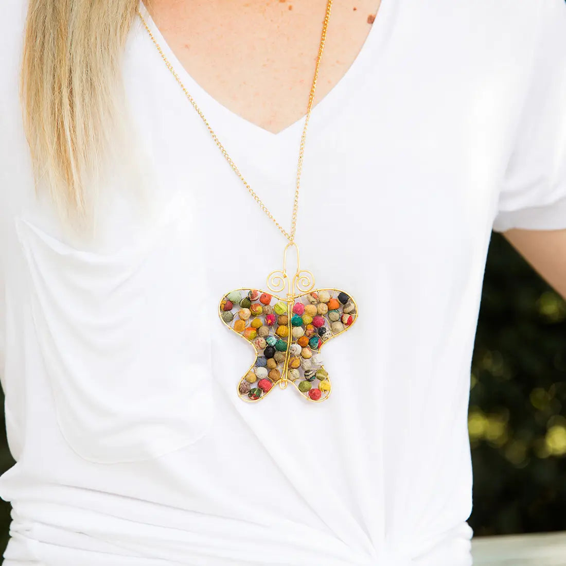 Aasha Butterfly Pendant Necklace