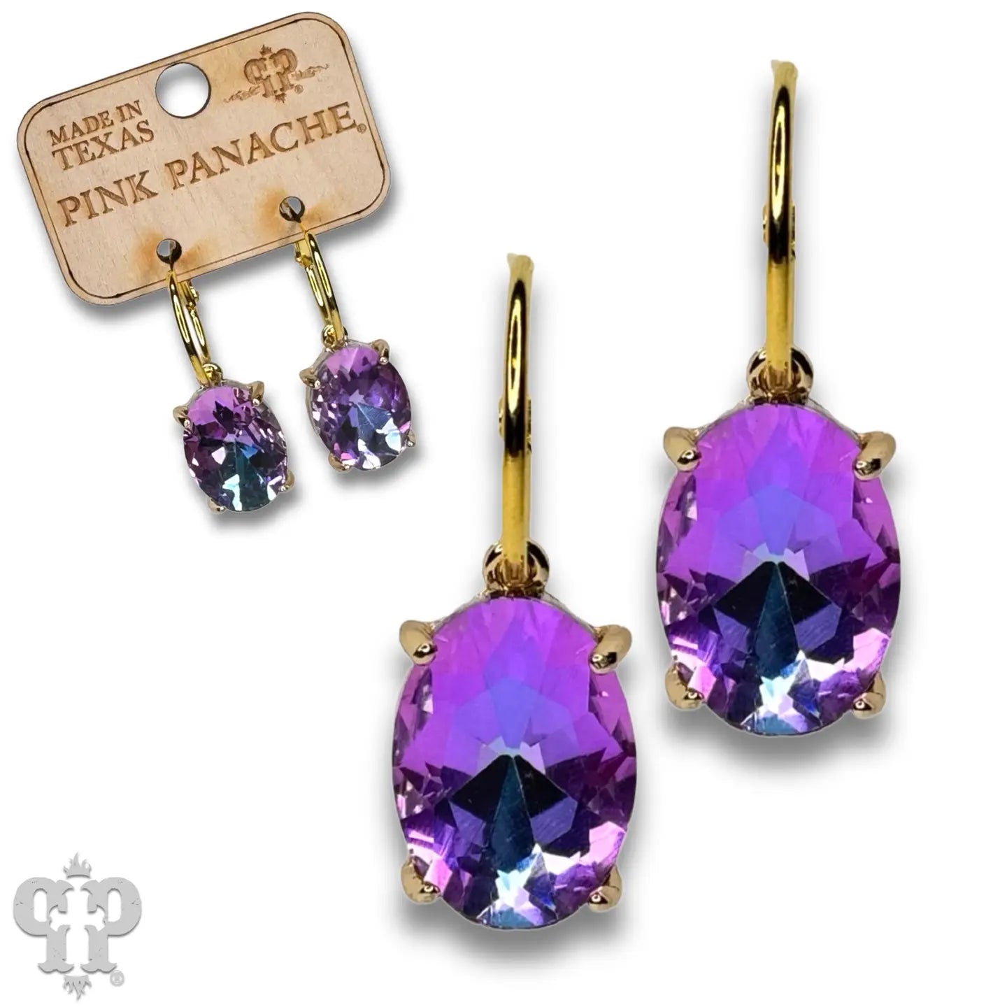 Oval Rhinestone Earring On Hoop