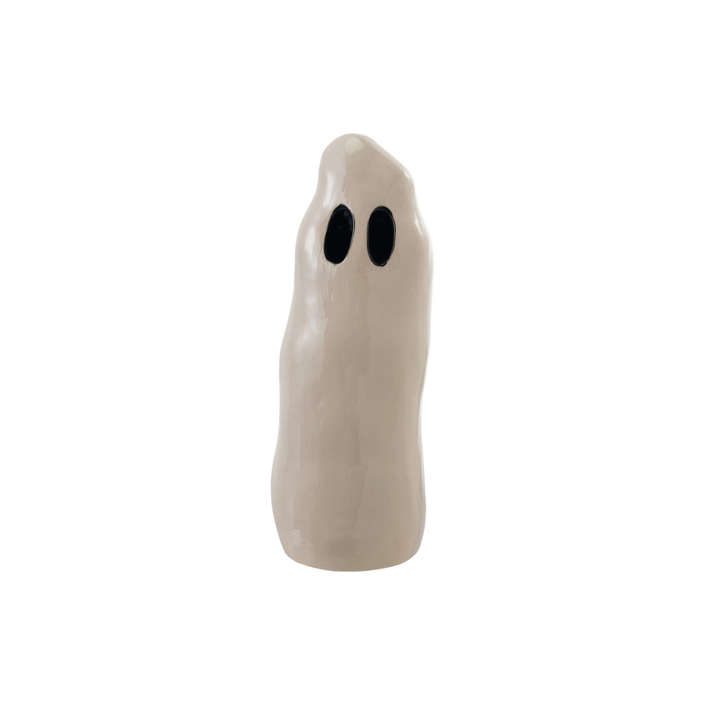Stoneware Ghost Lantern with Cut-Outs