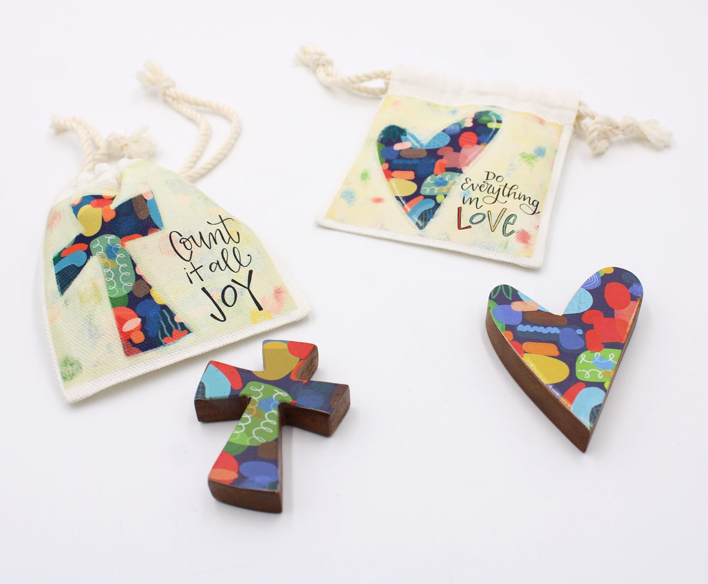 Wood Pocket Hearts & Crosses