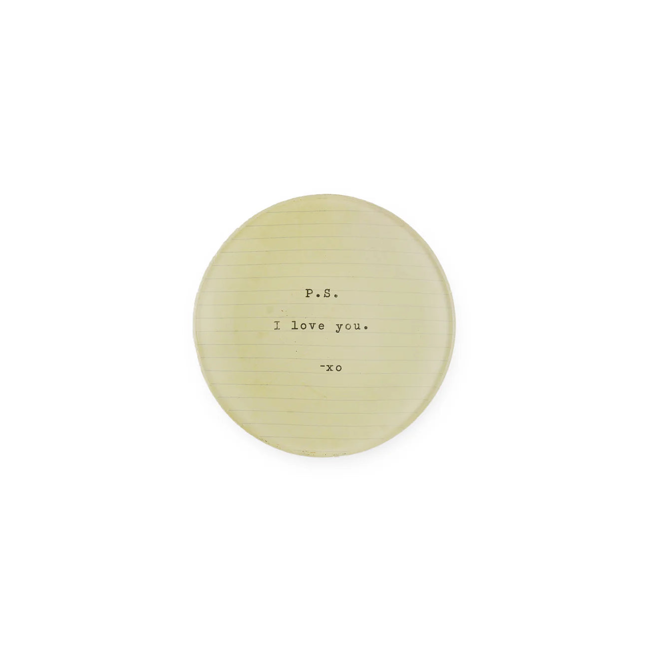 PS I Love You Mini Round Decoupage Plate