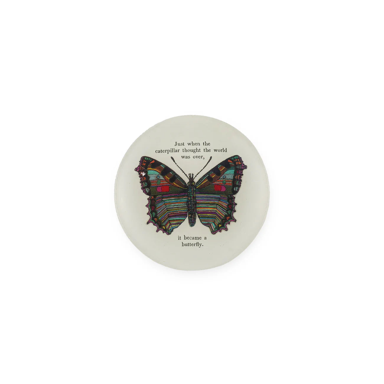 Butterfly Mini Round Decoupage Plate