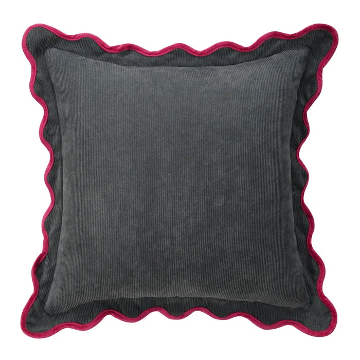 Navy & Hot Pink Scalloped Edge Pillow