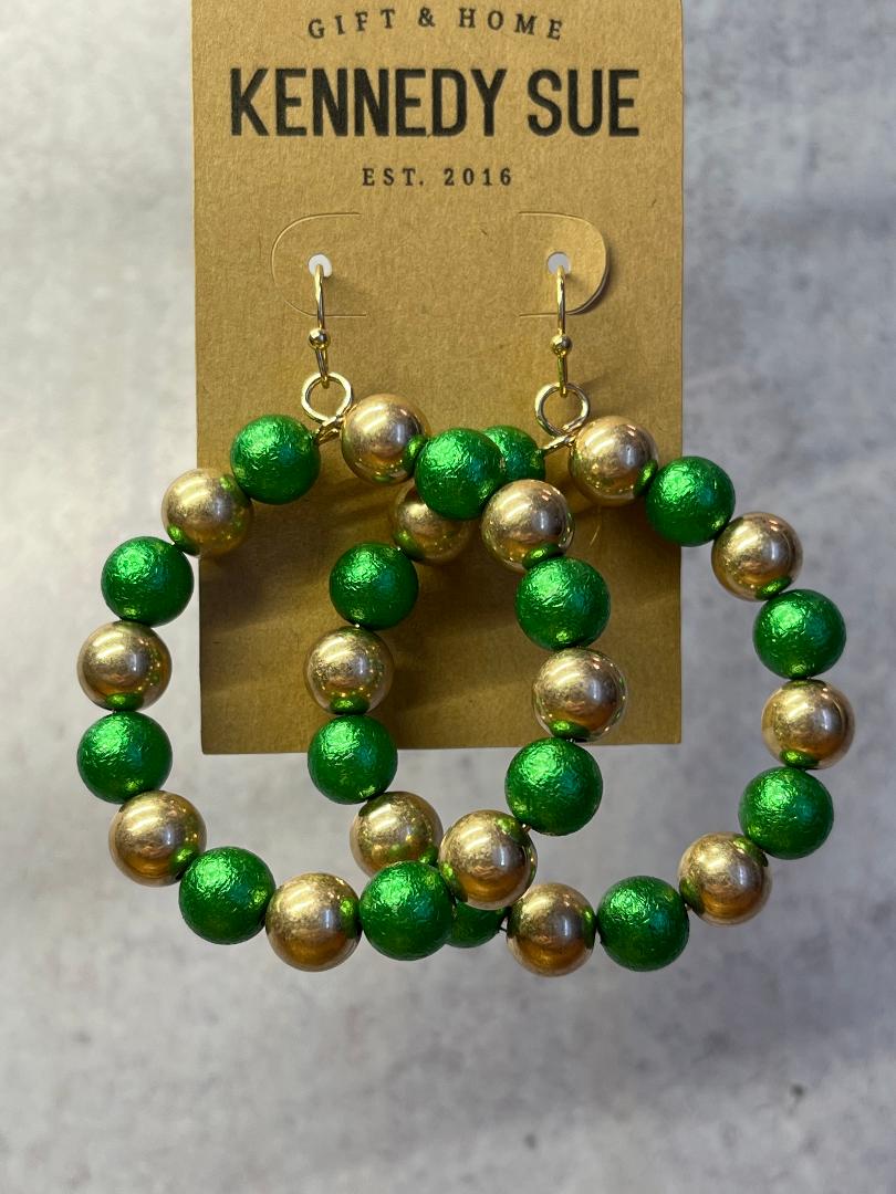 Irish Green & Gold Earrings