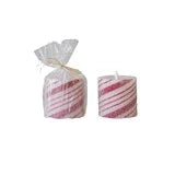 Flameless Candy Cane Pillar Candle