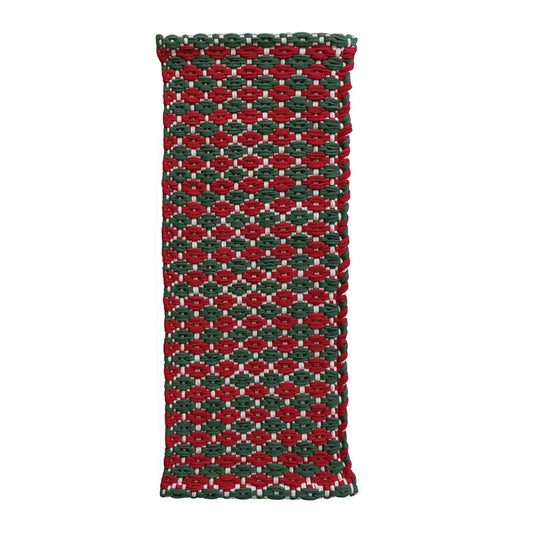 Green & Red Chindi Table Runner