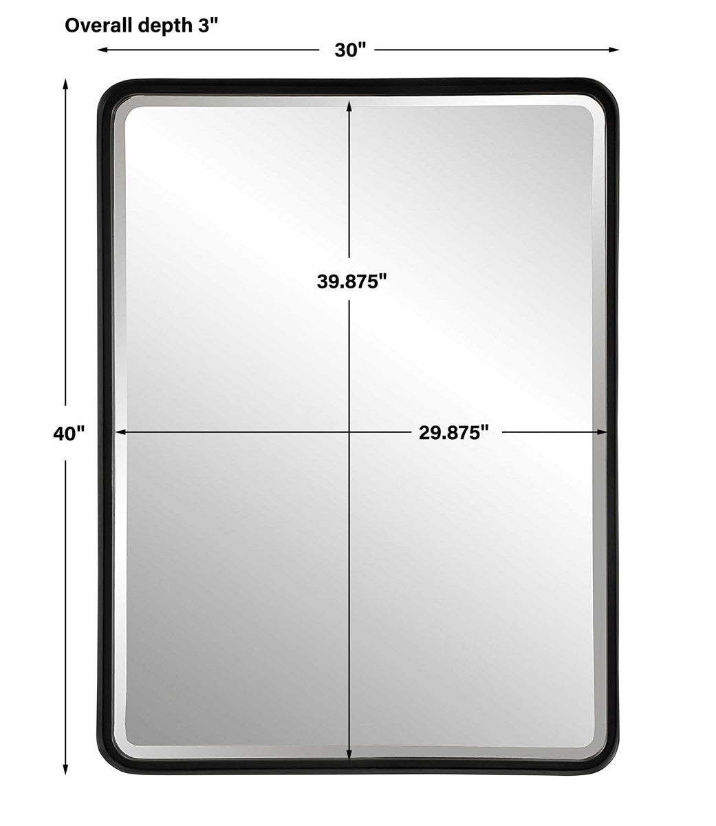 Crofton Large Mirror, Black