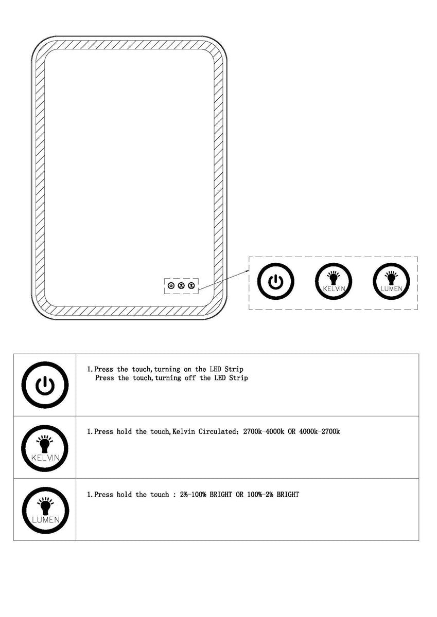 Crofton Lighted Vanity Mirror, Black