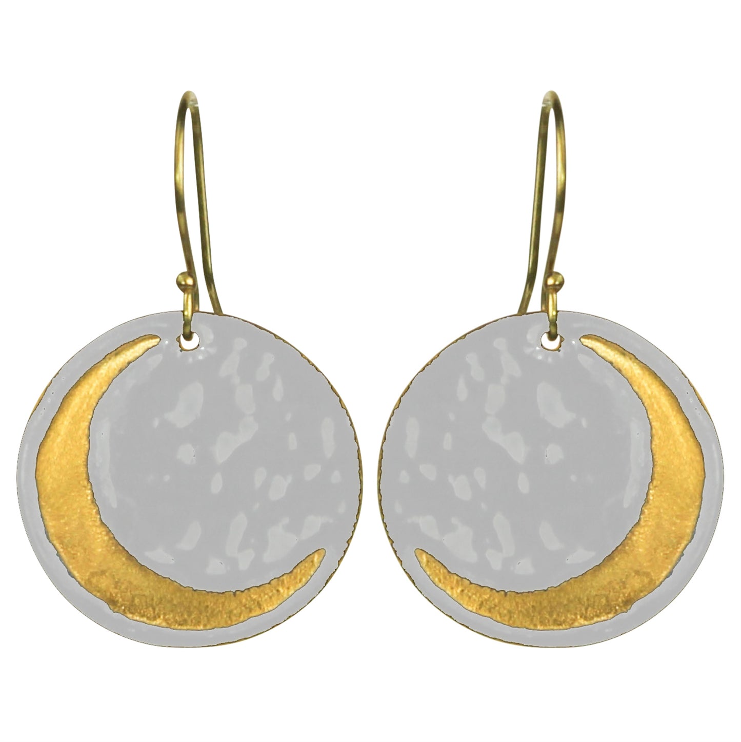 Crescent Moon Earrings, White