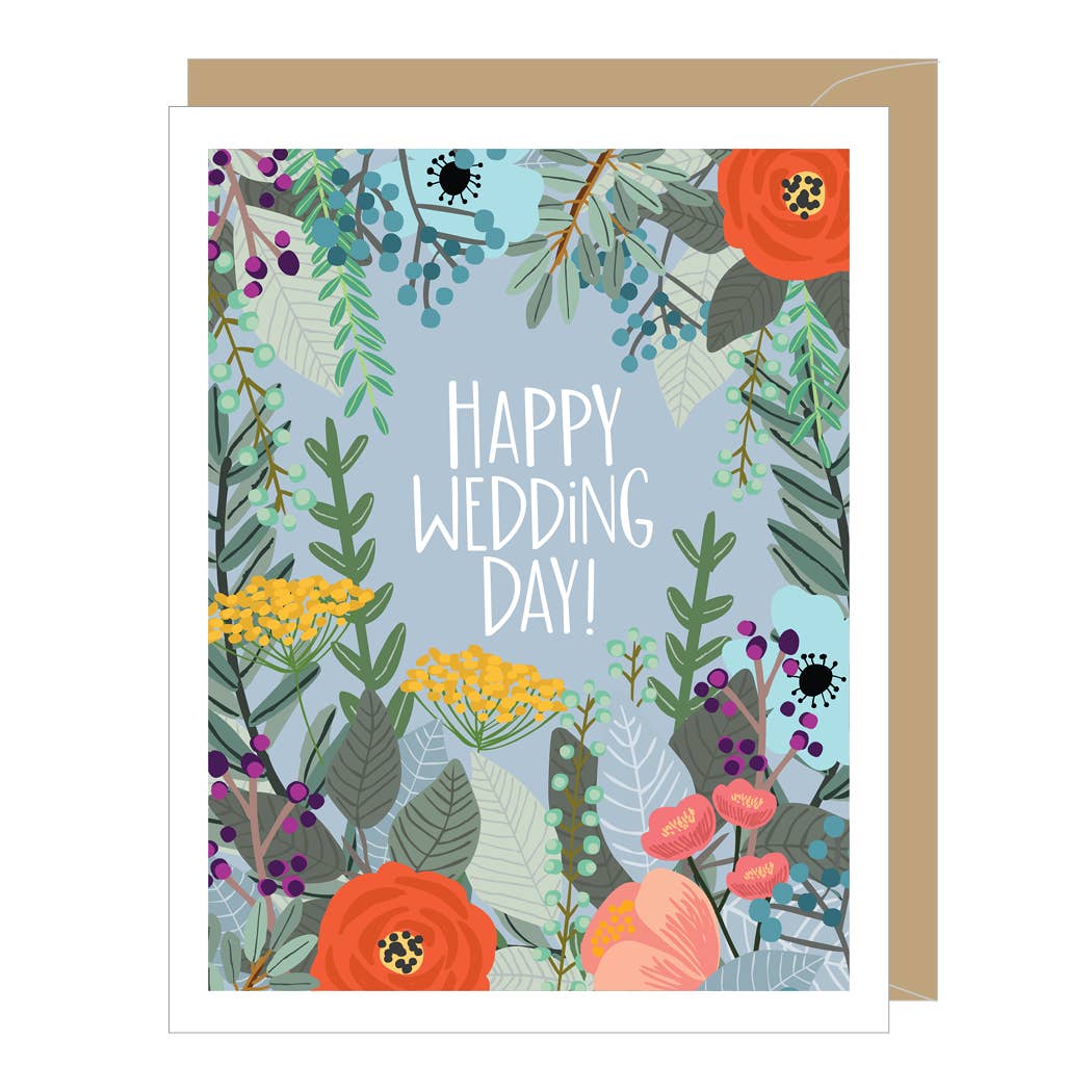 Floral Wedding Day Card
