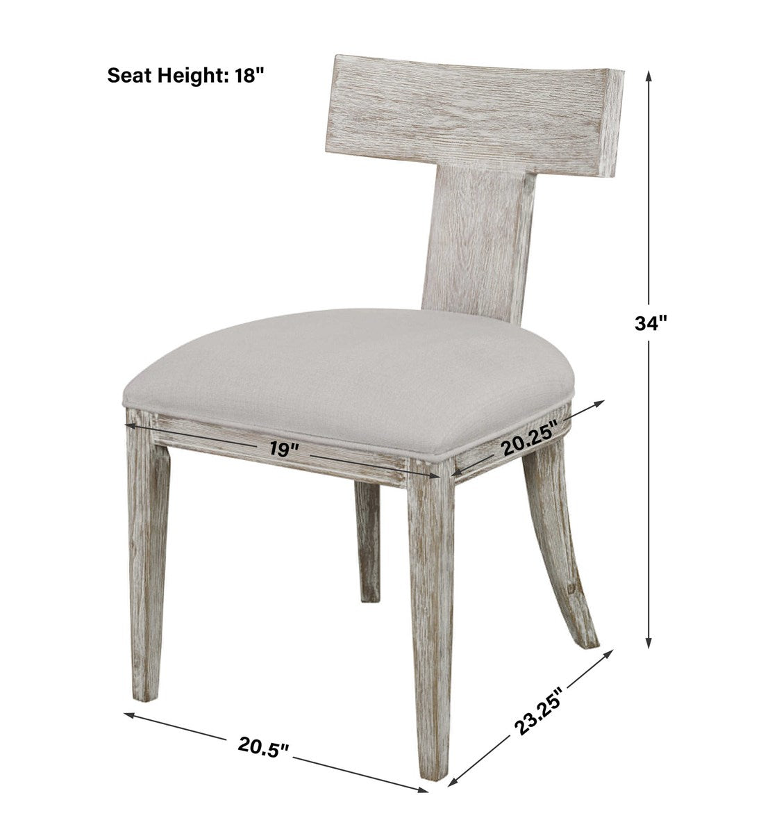 Idris Armless Chair, White