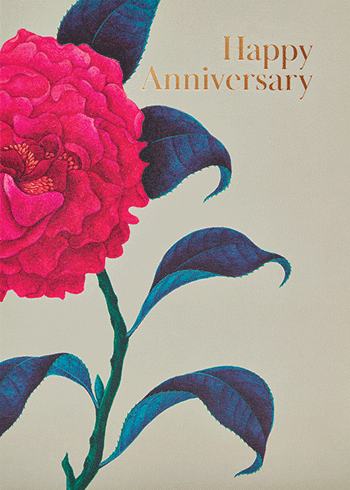 Pink Flower Anniversary Card