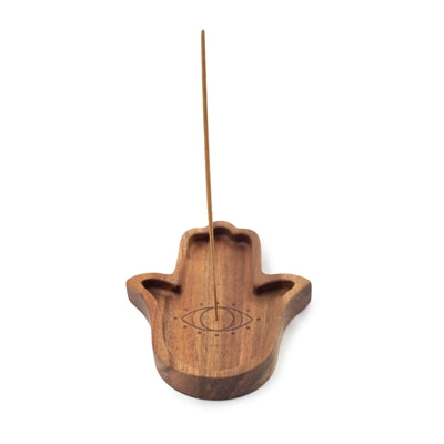 Wooden Hamsa Hand Dish