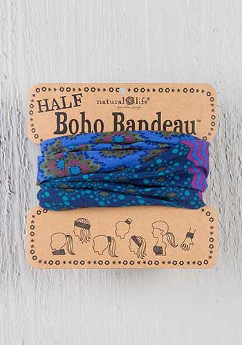 Half Bandeau Purple Teal and Blue Stripe