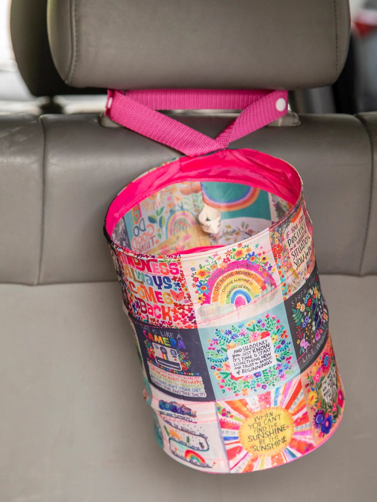 Pop-Up Car Trash Can - Chirp Patchwork – Kennedy Sue Gift & Home