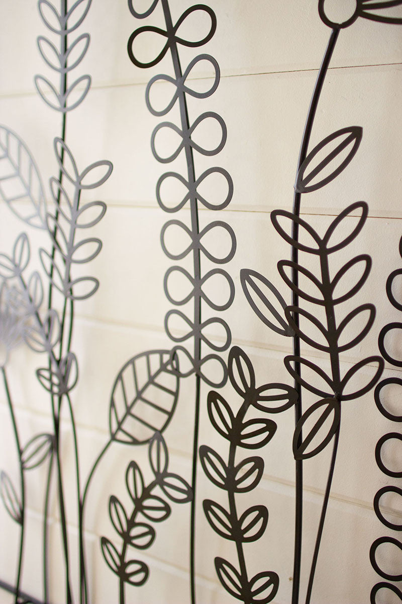 Wire Flowers and Ferns Wall Art