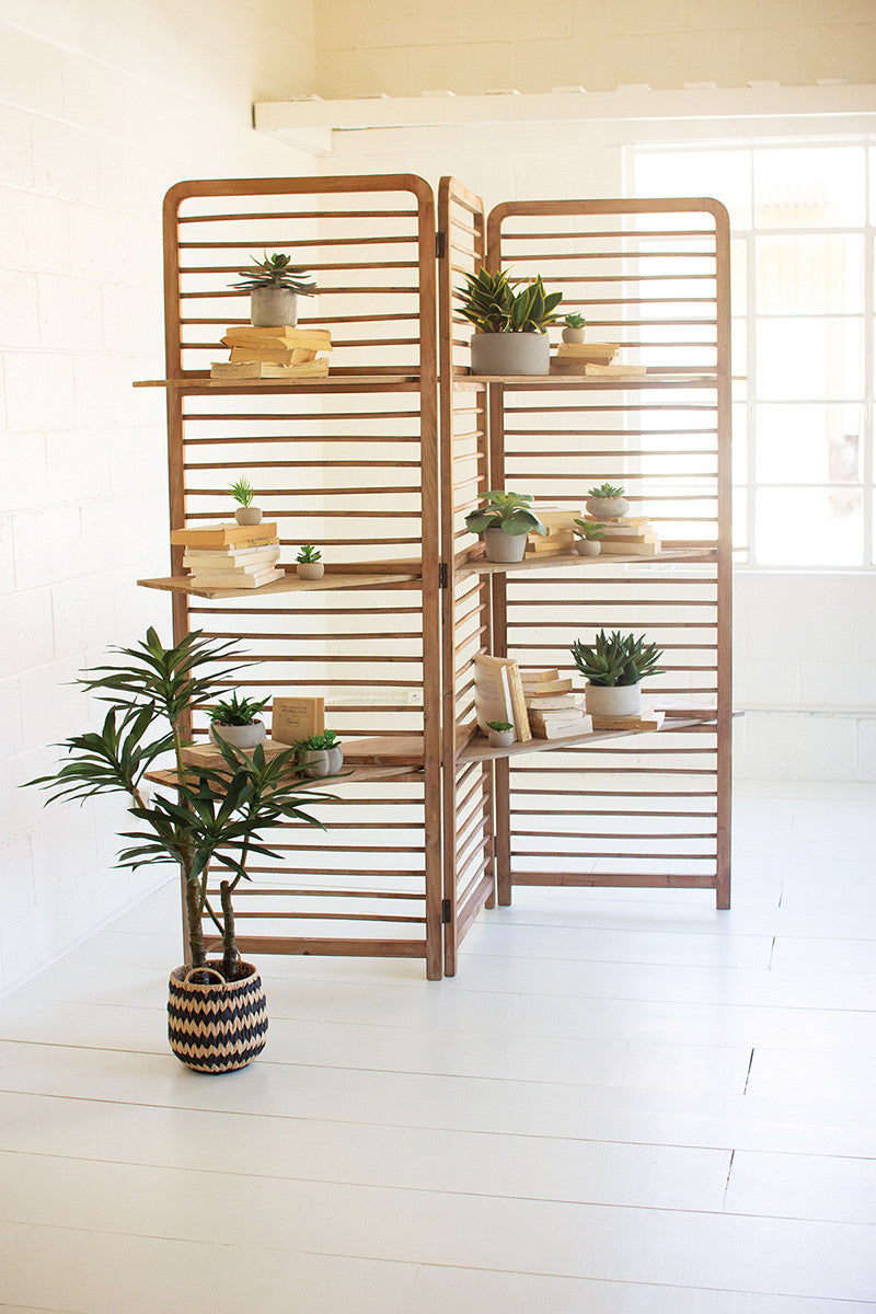 Wooden Screen Folding Shelving Unit – Kennedy Sue Gift & Home